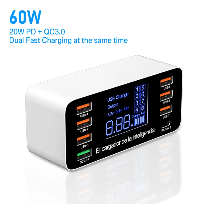 ASOMETECH 60 W Schnellladung QC 3.0 4.0 USB-Ladegerät-Adapter USB C-Ladegerät Telefon Tablet Schnellladegerät für iPhone 14 13 12 Pro Xiaomi