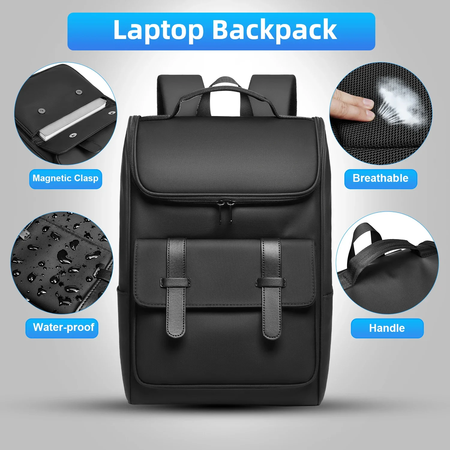 Men's School Backpack Fashion Japanese and Korean Style Male Work College Fit 15.6 inch Laptop Travel For Men