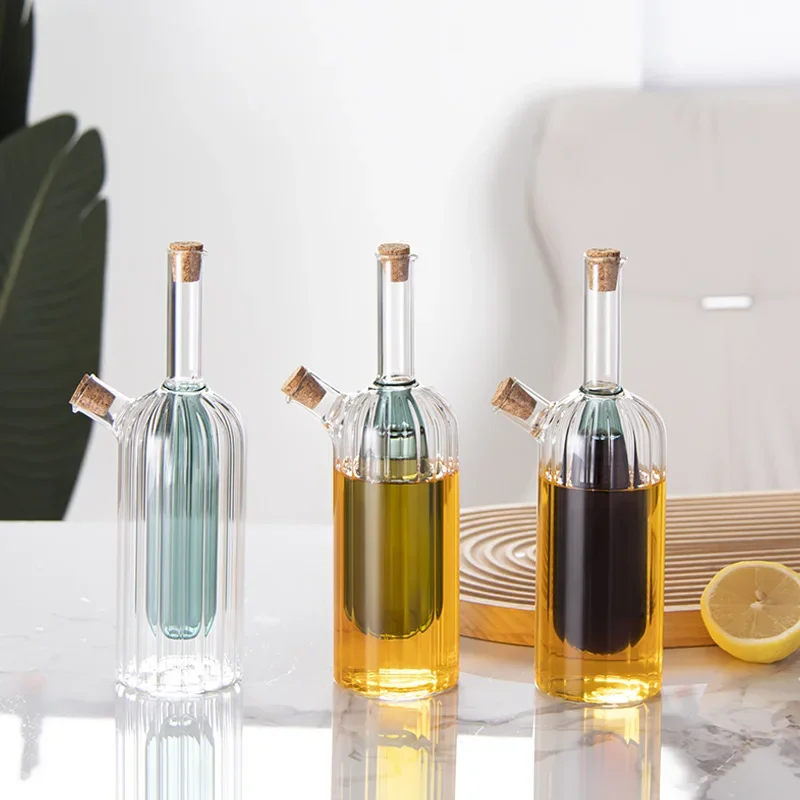 Kitchen Storage Sealed Bottles, Double-layer 2-in-1 Glass Bottles, Oil, Vinegar, Sauce, Seasoning Bottles, Kitchen Tools