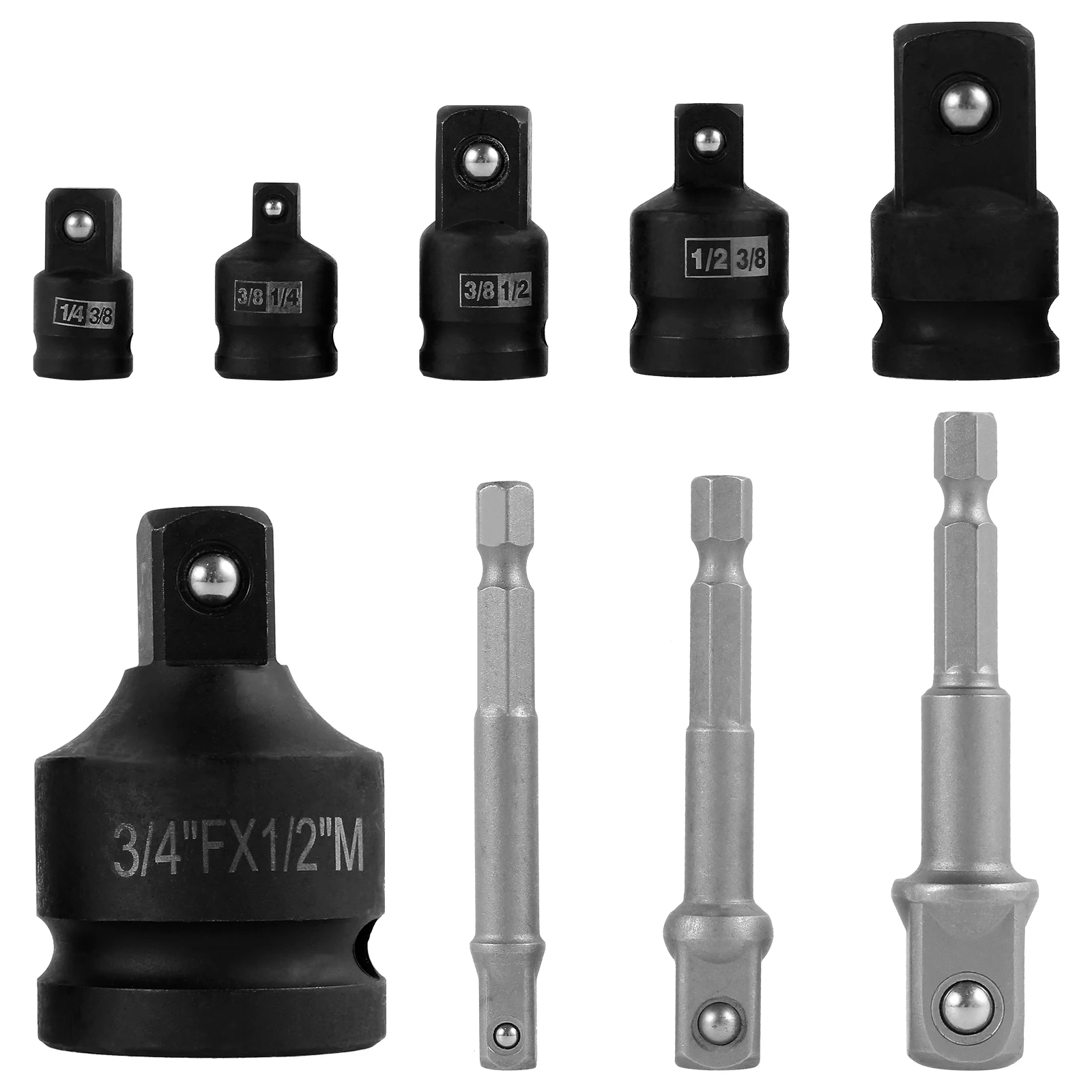 

Rust-Resistant Locking Socket Adapter Set Versatile Socket Adapter Reliable Wrench Conversion Kit Corrosion-Resistant Locking