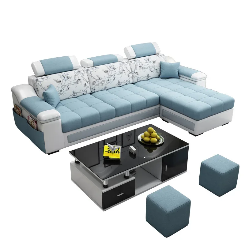 

Leather sofa, simple and modern small apartment sofa, three people in the living room