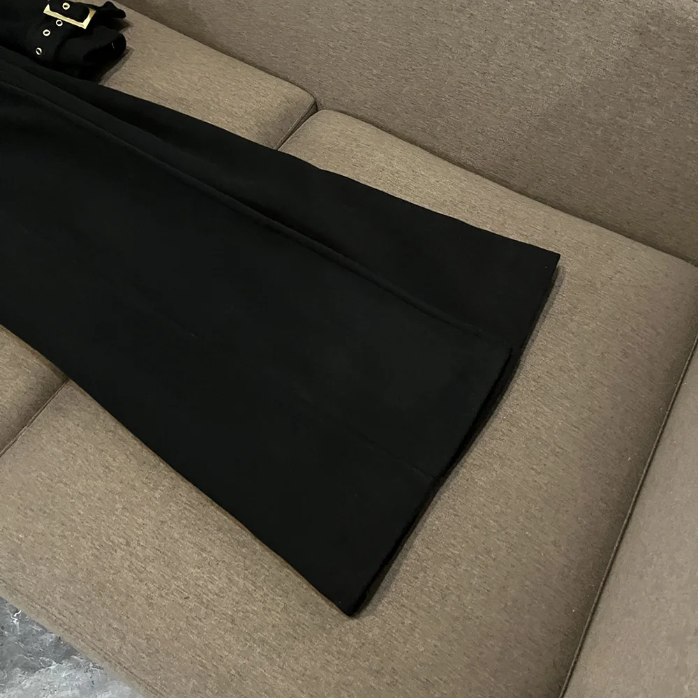 Twotwinstyle sólido temperamento trench coat para mulher com decote em v manga longa emendado cinto chique jaqueta moda feminina novo kj545021