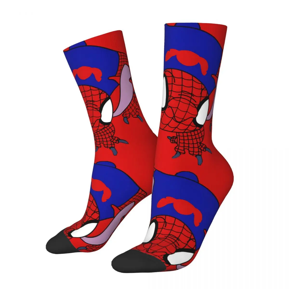 Funny Crazy compression Spider Stich Sock for Men Hip Hop Vintage Marvel Spider Man Happy Quality Pattern Printed Boys Crew