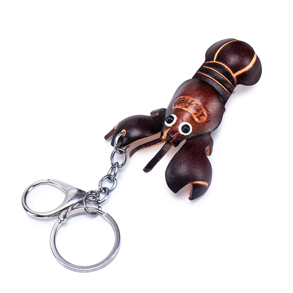 Fashion Genuine Leather Animal Keychain Bag Backpack Charm Pendant Keyring Holder Ornament Gift