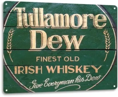 Tullamore Dew Irish Whiskey Logo Retro Wall Decor Bar Man Cave Large Metal Sign