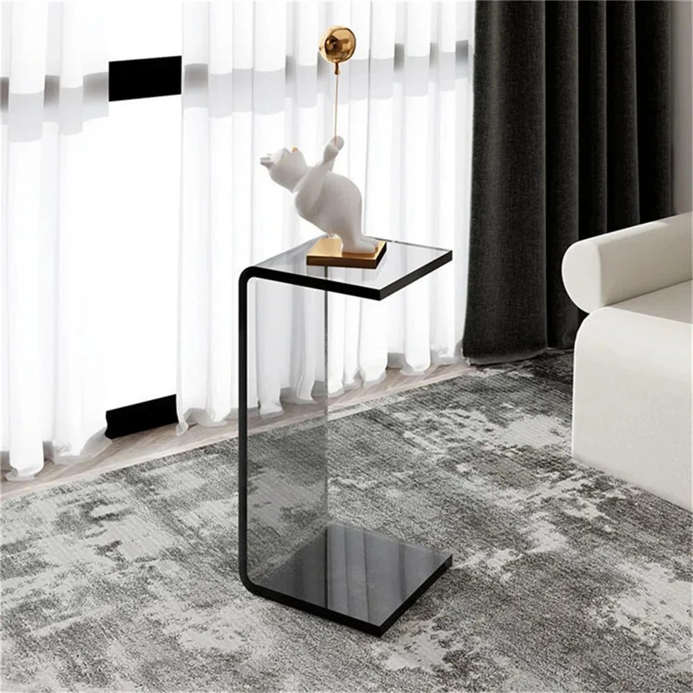 U-shaped transparent acrylic coffee table, transparent acrylic side table, coffee table for living room, courtyard and terrace.