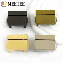 Meetee 35*20mm Metal Bag Lock Buckle Handbag Decor Rotating Switch Clasp Leather Craft Sewing Buckles DIY Hardware Accessories