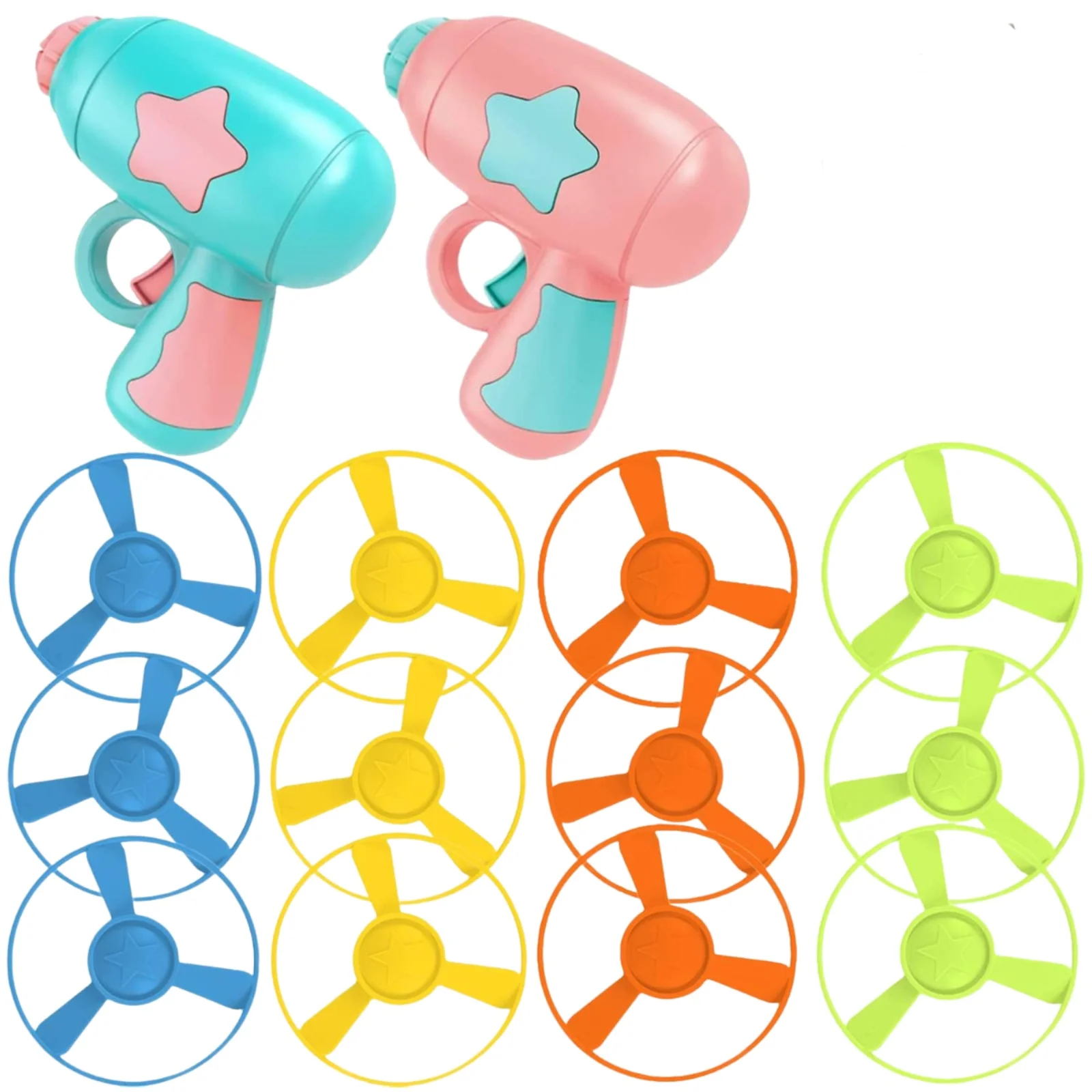 

14-Piece Cat Chase Training Interactive Toy Set with 2 Launchers (Blue), 12 Flying Propellers (4 Bright Colors), 4 Non-Luminous