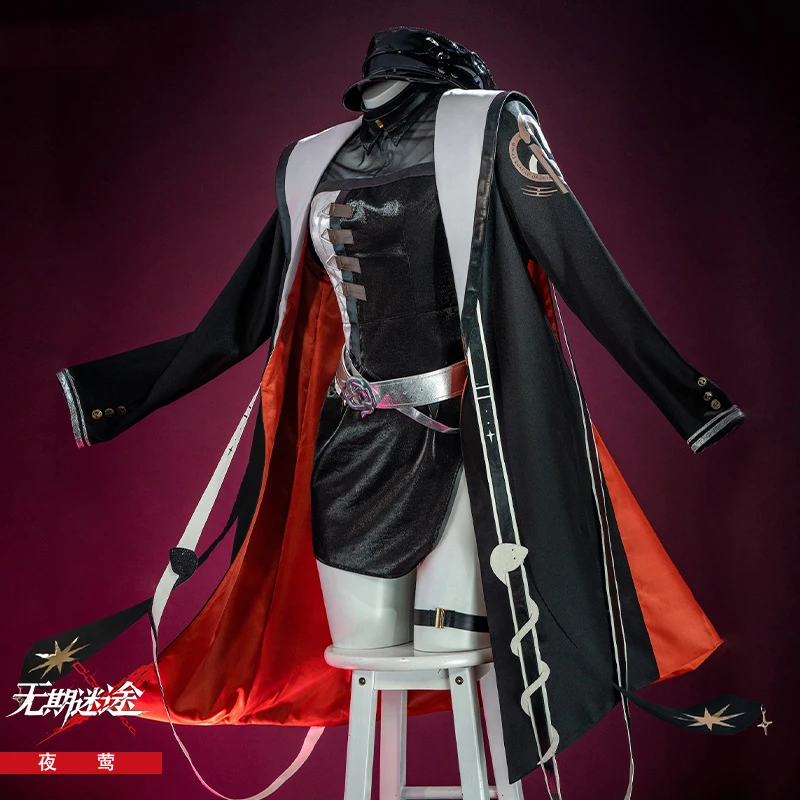 InYOYO Path To Nowhere Cosplay Nightingale Costume Game Suit Black Cool Fashion Dress Coat Halloween Party Outfit Women XS-XXL