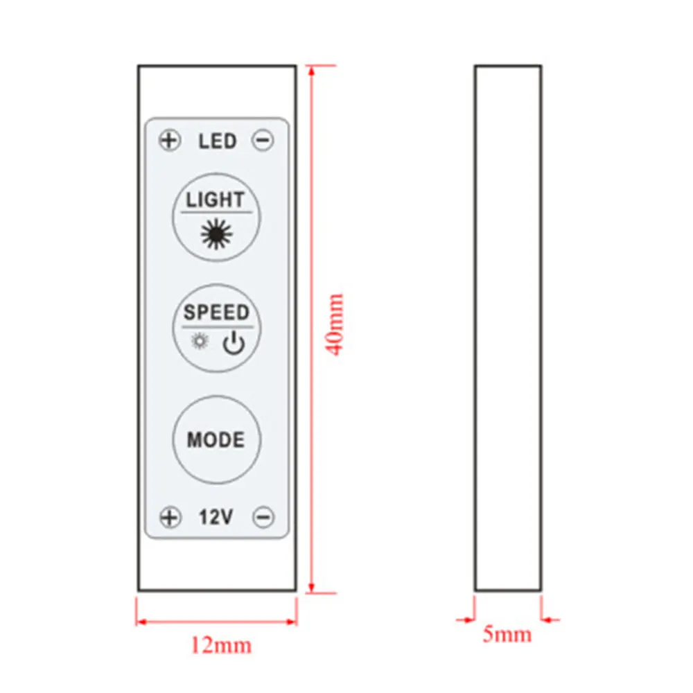 DC Plug 12V 24V Mini LED Monochrome Dimmer 12A 3-Key Lighting Adjustment Controller For LED Single Color Light Source Lamp Strip