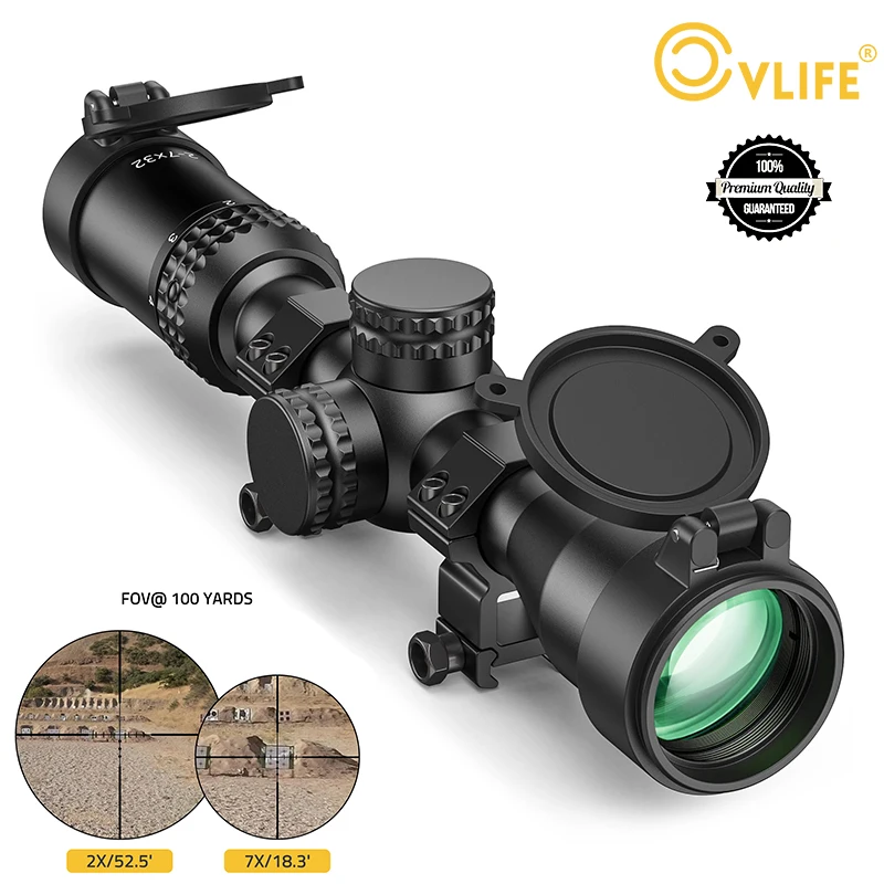 CVLIFE Riflescope First JackalHowl F02 Rifle Scope 1 inch Tube SFP with Free 20mm Scope Rings Second Focal Plane