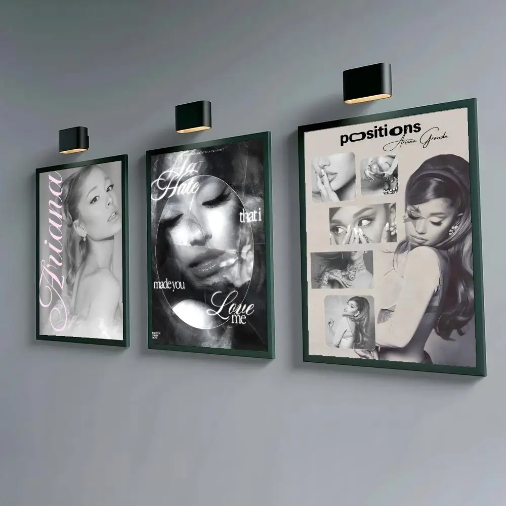 Music A-Ariana G-Grande Singer Poster Waterproof Peel & Stick Wall Sticker Self Adhesive Art Decor For Living Room Bedroom