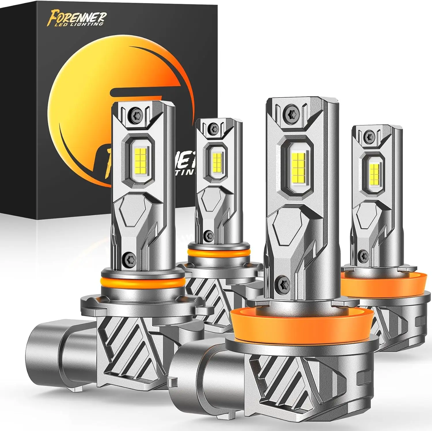 

4PCS LED H11 9005 Light Bulbs Combo,Headlight 6500K Cool White,H11 H9 H8 9005 HB3 Fog light Bulbs Kits,1:1 Mini Size,Play-N-Plug