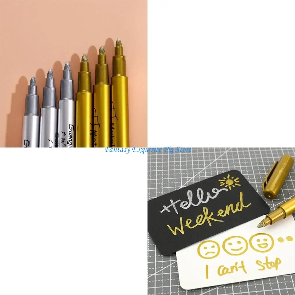 Набор-перманентных-акриловых-маркеров-6-шт-золотые-серебряные-блестящие-ручки-для-силикона