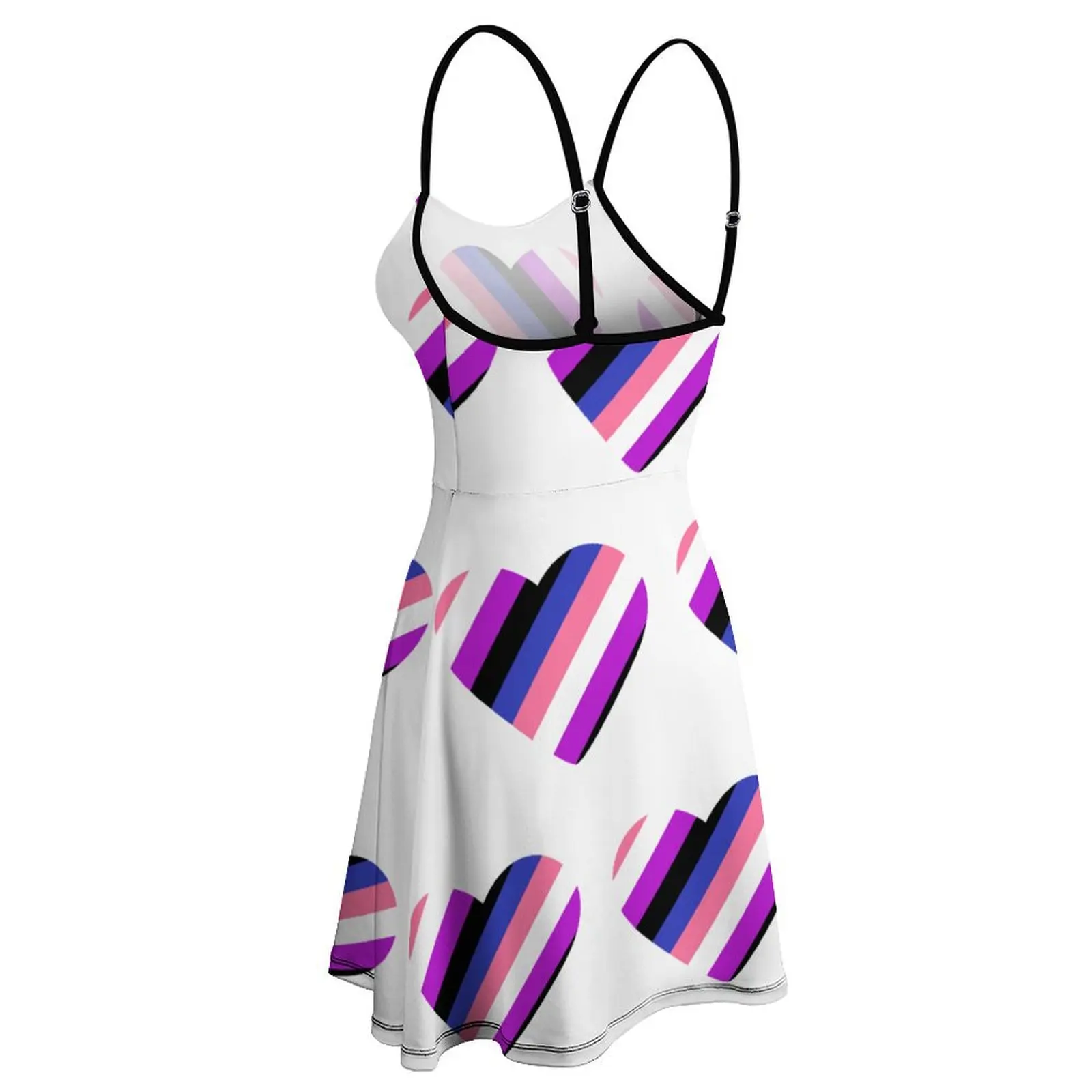 Genderfluid Pride Flag Stripes abito a tracolla da donna Joke Strappy Dress Funny Graphic Exotic women's Clothing Clubs