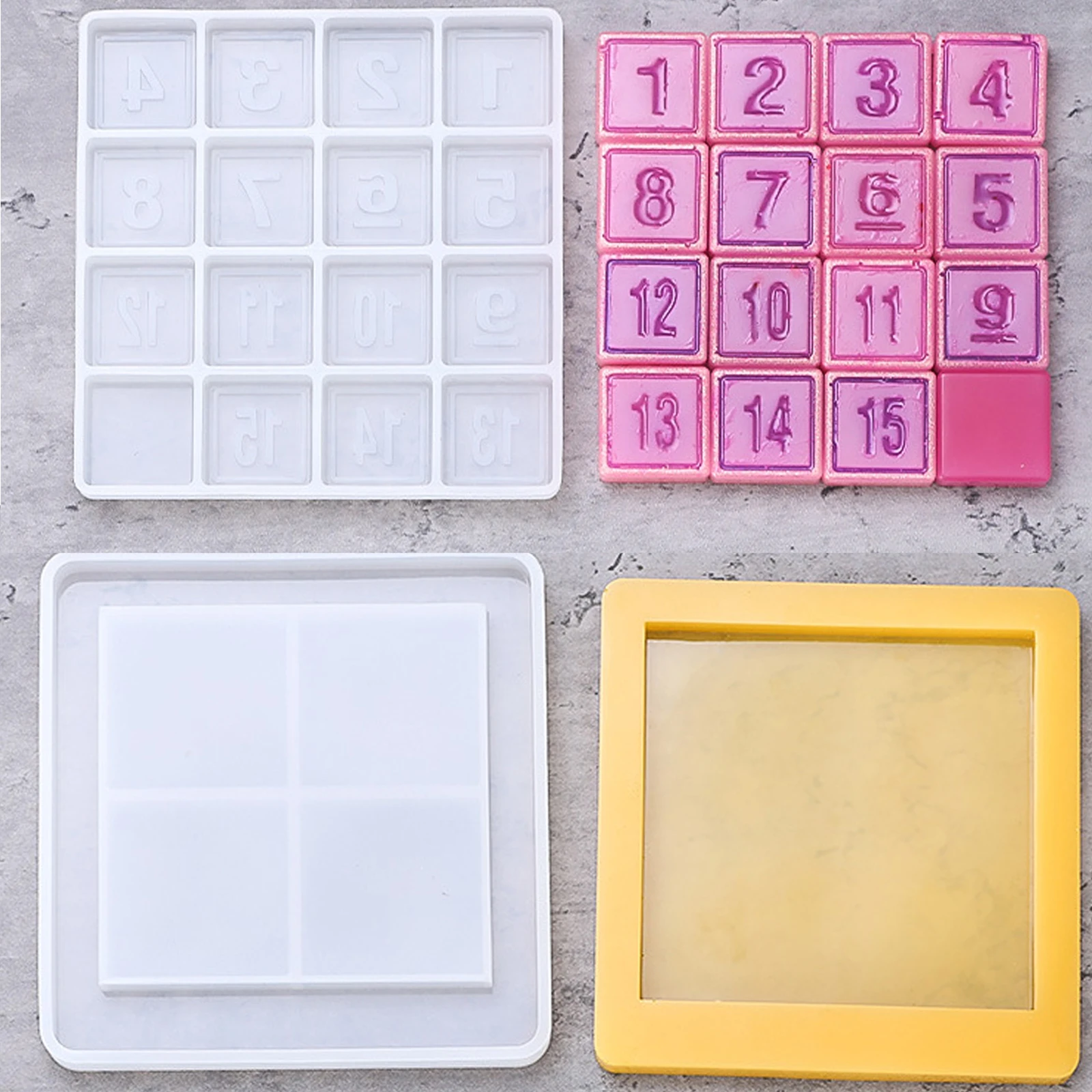 

Digital Huarongdao Mold Square Base Set Slide Puzzle Molds Resin Casting Diy H Silicone Slide Puzzle Molds Toys