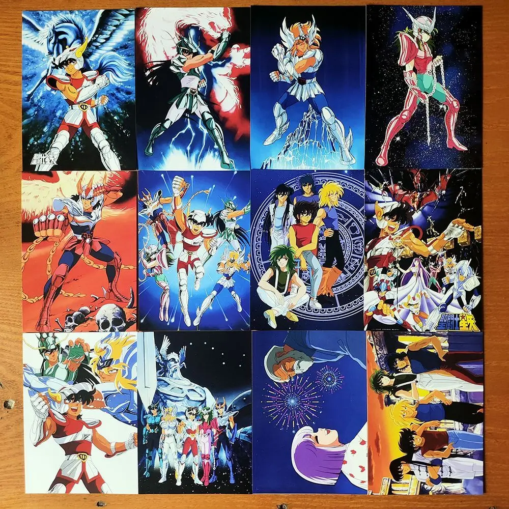 

Saint Seiya Character Collection Cards A set of 12 pcs Postcards 2 Styles Jabu SILVER SAINT Misty Argor Marin Shaina God Warrior