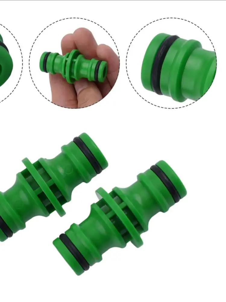10 Pcs Hose Pipe Connector Double Male Plastic Quick Fix Click On Rubber O Ring Garden Watering Hose ABS Quick Connector