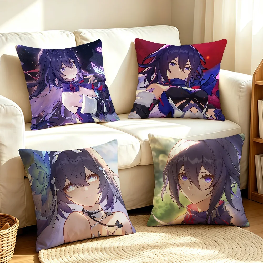 Seele Game Honkai Star Rail cushion cover Soft Smooth Pillow Case Hidden Zipper Washable Decorative Couch Office Gift