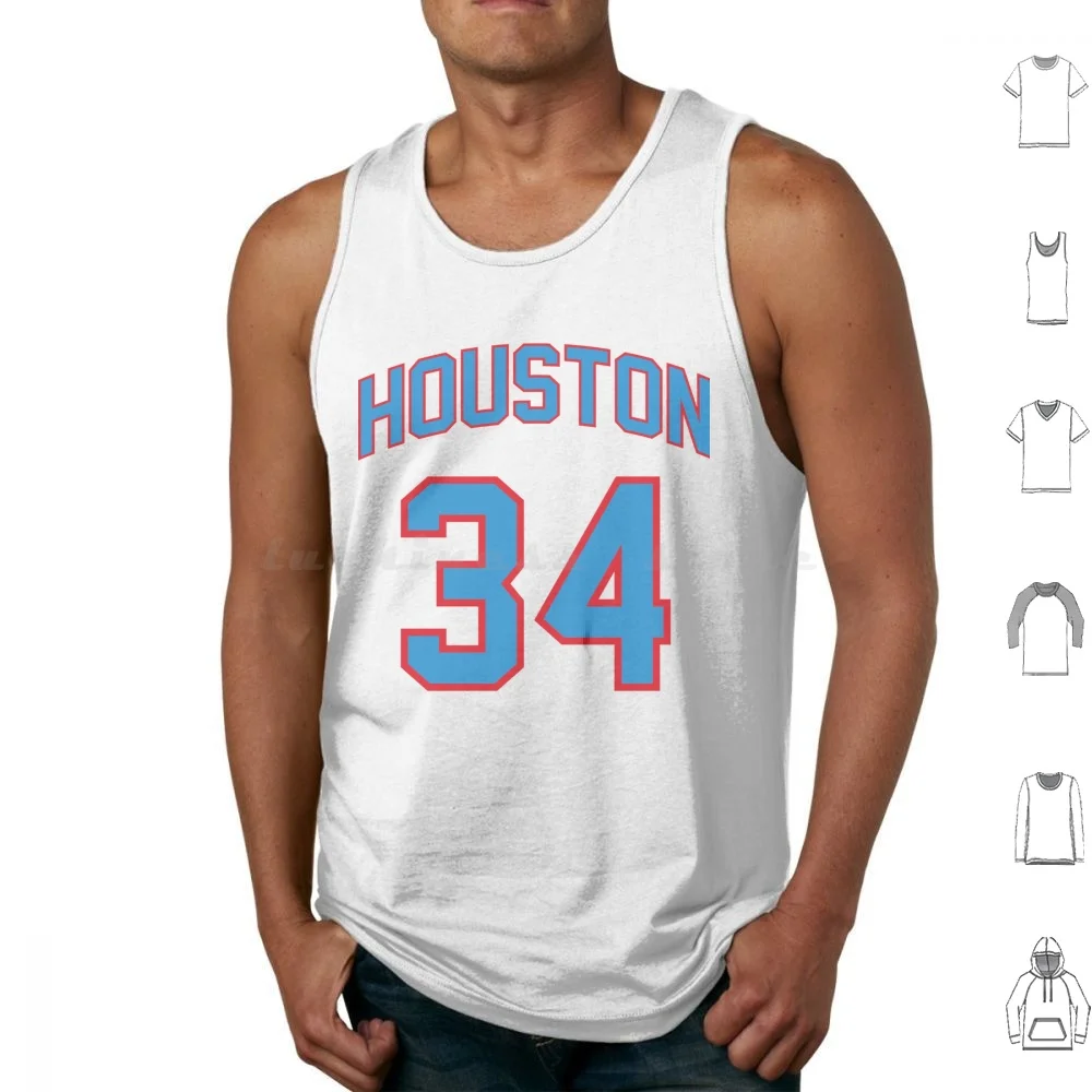 Houston Football Tank Tops Vest Sleeveless Houston Football Throwback Retro Earl Campbell 80s 90s Texas Oilers