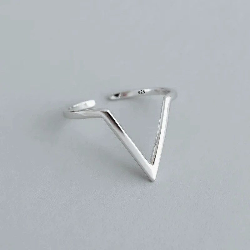 Women's 925 Sterling Silver Four-Pointed Star Zircon Ring