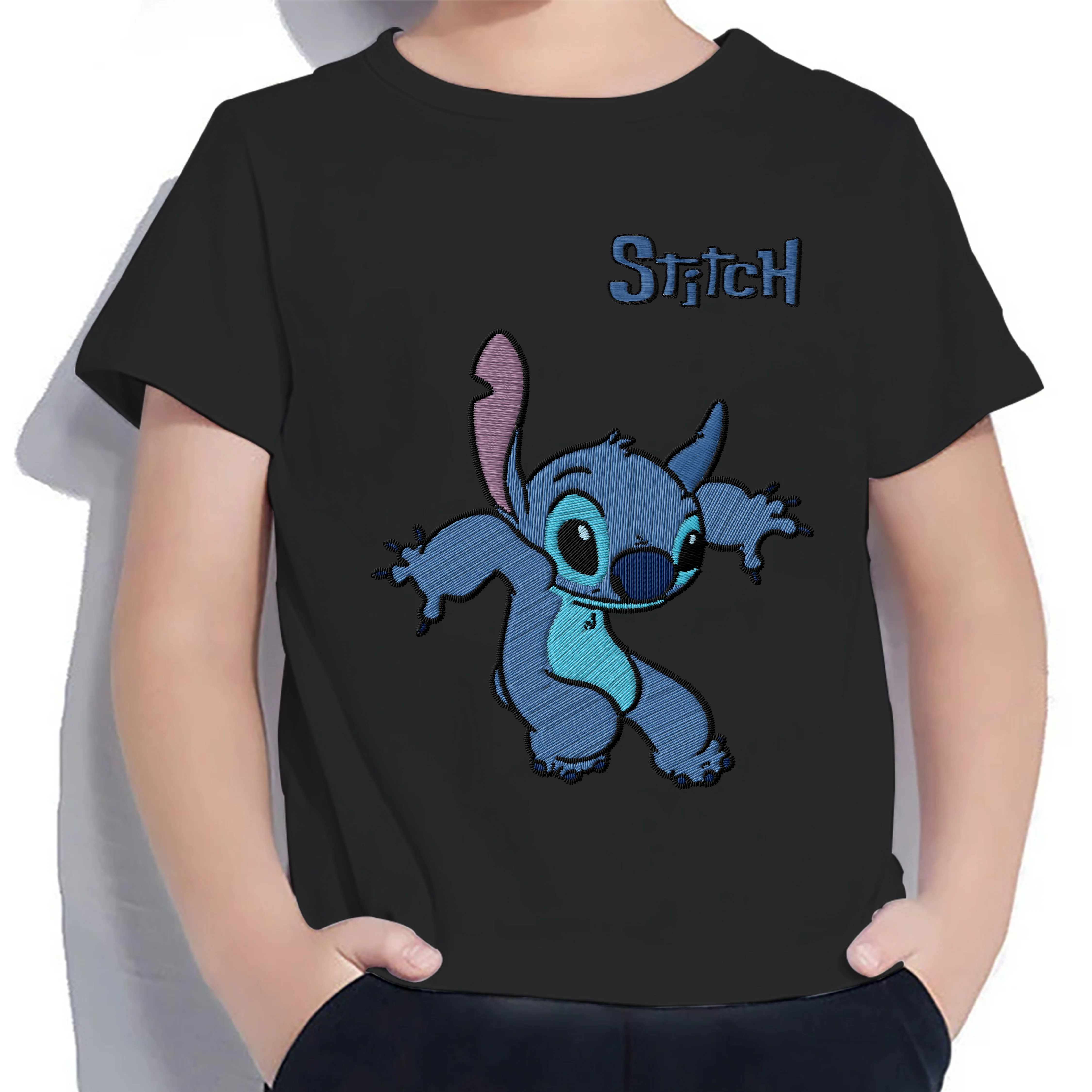 

Children Summer Clothes Embroidery Stitch Clothing T-shirt for a Boy T-shirts Boys Disney Children's Top Pure Cotton 2025 Kids