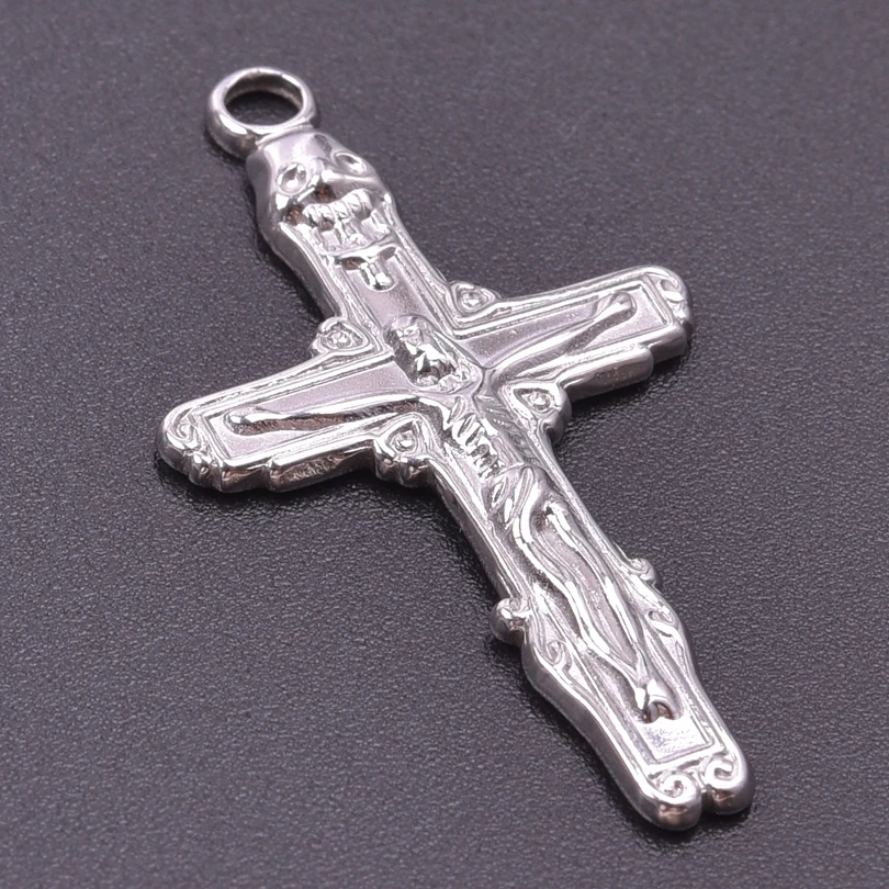 6pc Jesus Angel Cross Pendant Charms For Jewelry Making Supplies Nail Ankh Crosses Stainless Steel Charm Bulk Religious Breloque