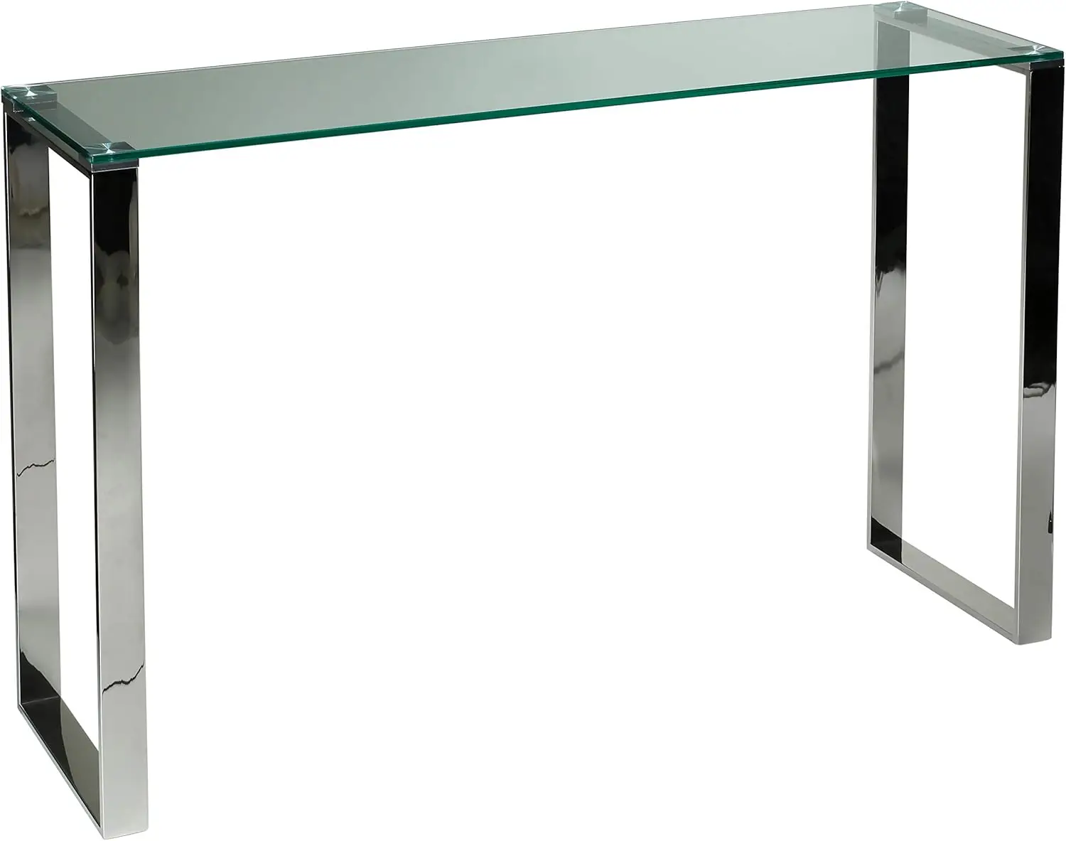 Remi Contemporary Glass Console Table With Chrome Finish