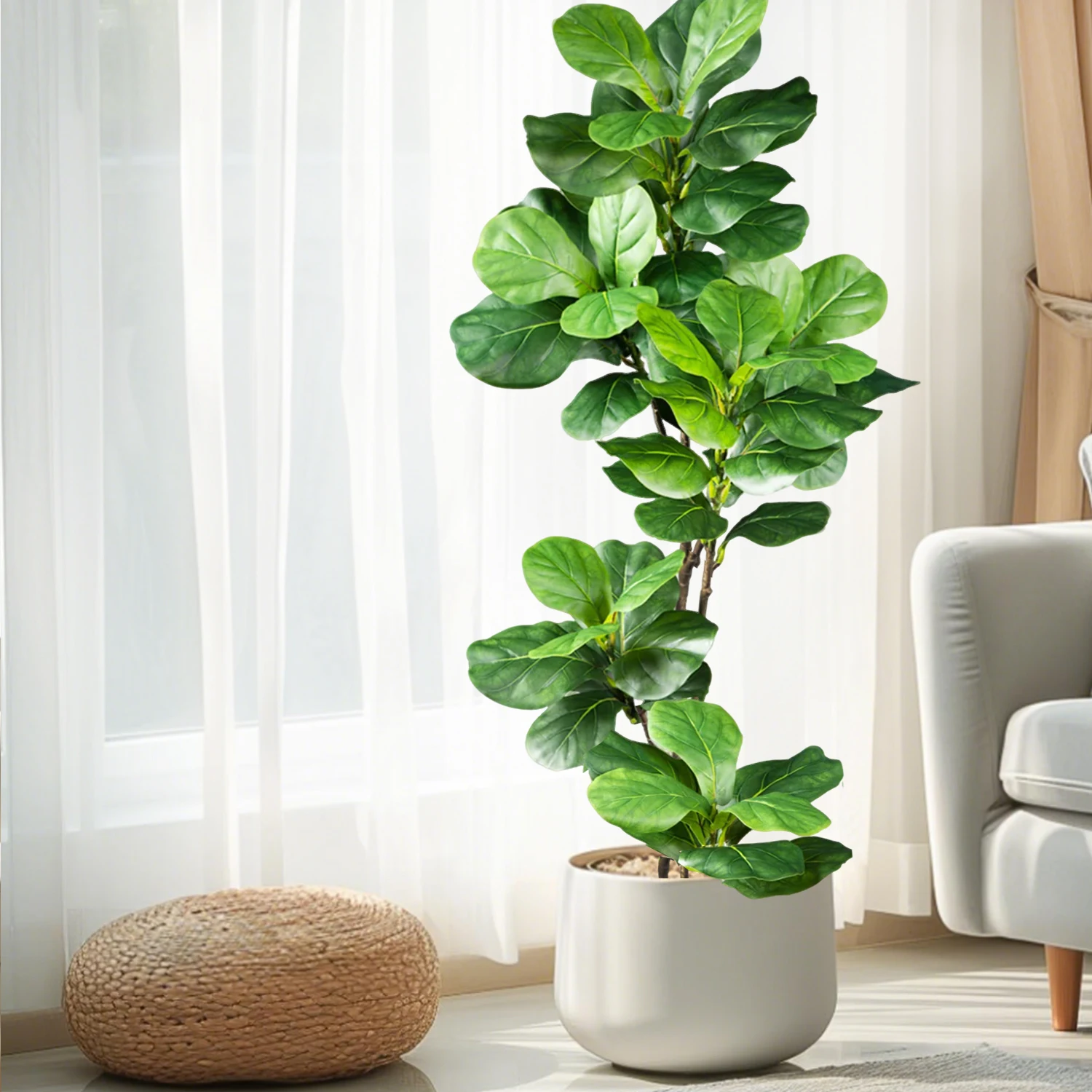 45-135cm  Artificial Fiddle Le - Ficus Lyrata Tree ulasan dan harga
