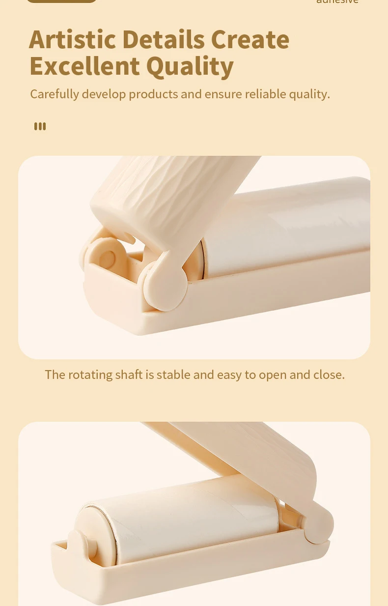 Mini Faltbare Fusselrolle Tragbarer Klebriger Tierhaar-Entferner Abreißbares Klebepapier Staub- und Fluschenreiniger für Kleidung Sofa Reisegebrauch – Detail 17