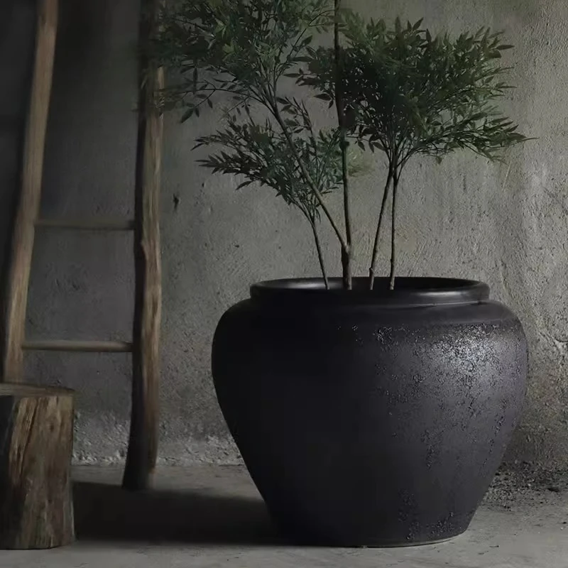 

Coarse pottery large floor-to-ceiling flower pot ceramic large tank, tree planting courtyard large tank