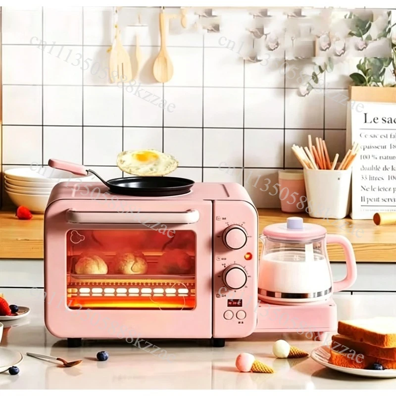 3 Combined with 1 Multifunctional Breakfast Maker with Toaster Oven Frying Pan