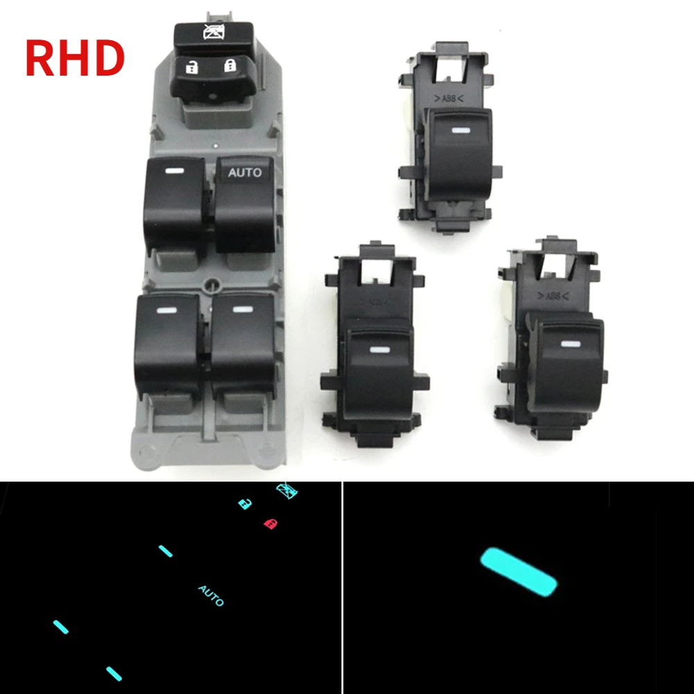 

RHD 4PCS/Set LED Backlight Power Window Lifter Control Button Switch For Toyota RAV4 Camry Corolla Yaris Vios Highlander