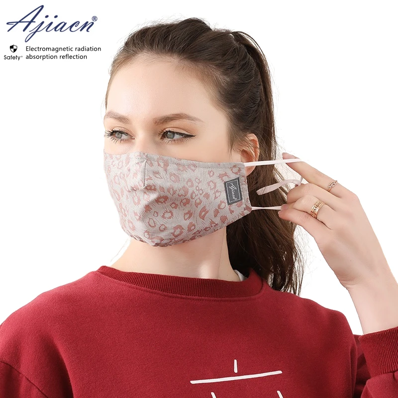 Genuine Electromagnetic radiation protective 50% silver fiber fabric mask EMF shielding pure cotton lining mask