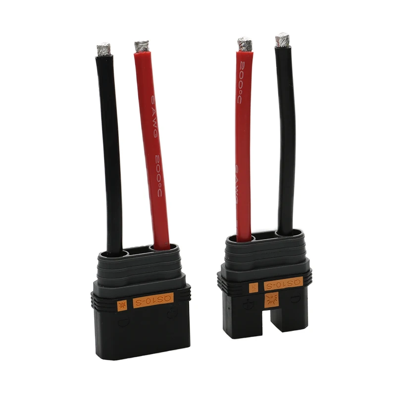 1Pair RC Agriculture Drone E-bike QS10-S Cable Plug Male Female Power Battery Connector Adapter with 6AWG 100mm Silicone Wire