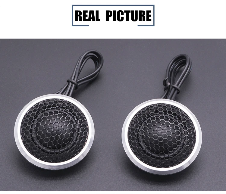 2Pcs Automobile 100W Hifi Auto 25mm Silk Film Dome Stereo Vehicle Tweeters Speaker Metal Aluminum Case Loundspeaker for Cars