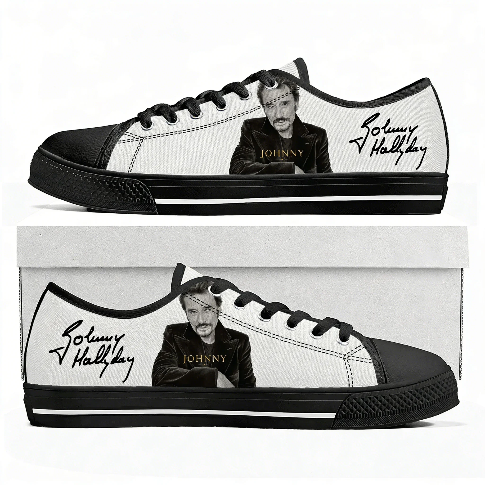 Johnny Hallyday Low Top High Quality Sneakers Pop Rock Singer Mens Womens Teenager Canvas Sneaker Casual Couple Hiking Shoes