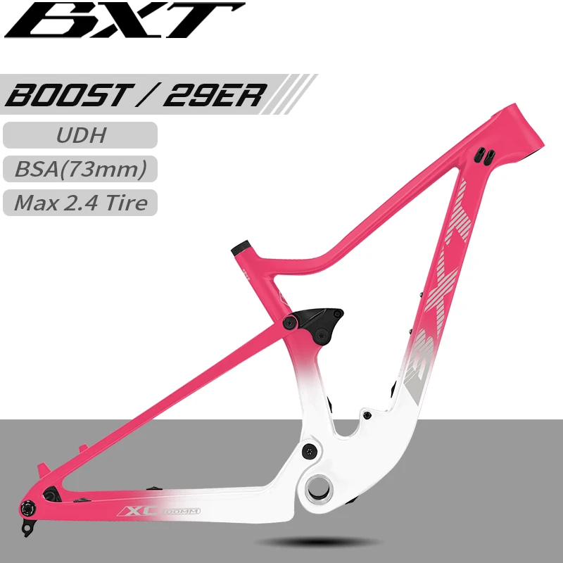 

BXT 29er Full Suspension Frame XC Cross Country Carbon Frame Boost 148*12mm Carbon Bicycle Frame use UDH Hanger