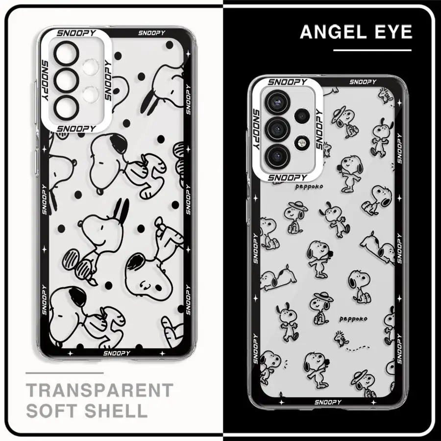 Cartoon S-Snoopys Phone Case for Samsung Galaxy A15 A73 A72 A53 A52 A42 A32 A23 A22 A24 A13 4G A12 A11 5G Clear Soft