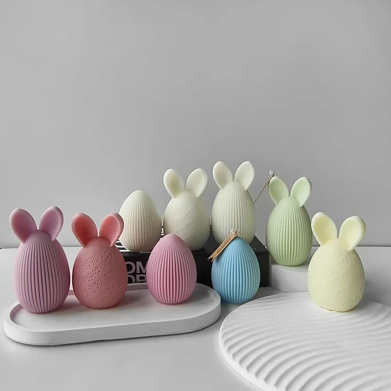 3D jajko wielkanocne silikonowe formy króliczek kształt jajka świeca zapachowa ozdoba gipsowa formy DIY dekoracje wielkanocne świeca akcesoria do rękodzieła — zdjęcie 5
