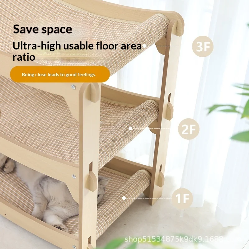 Árbol rascador multi-nivel resistente para gatos con sisal y camita - imagen 5