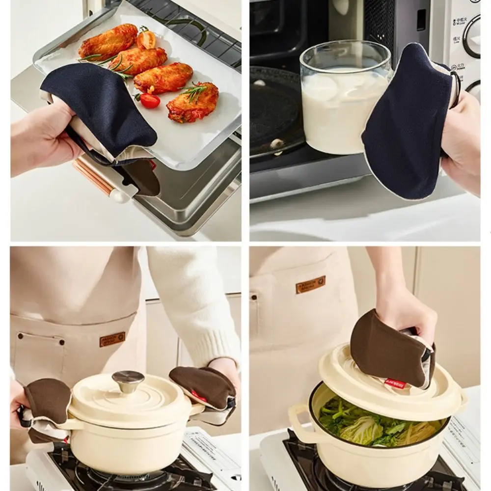 1Pc Thicken Oven Insulated Gloves Heat Insulation Non-Slip Anti-scalding Gloves Hand Clip Baking Gloves Household Kitchen