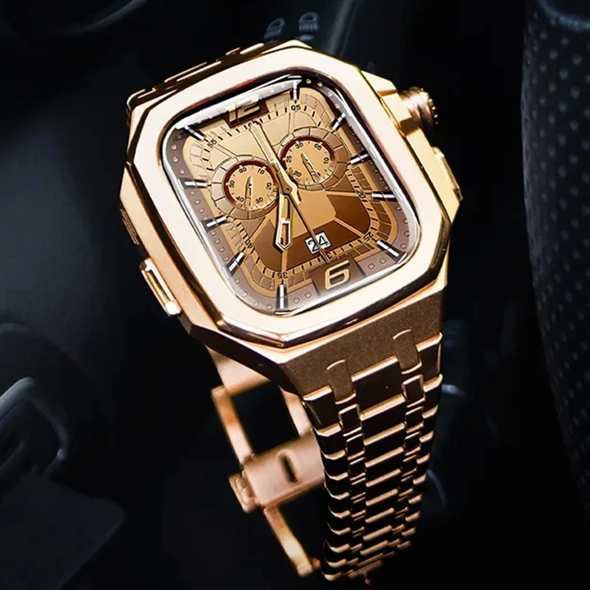 Luxury Stainless Steel Case Mod Kit for Apple Watch Ultra 3 2 1 49MM Liquid Silicone Strap for IWatch Series 49MM Accessories