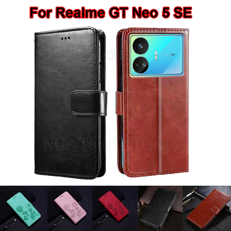 чехол на Realme GT Neo5 SE Case Wallet Leather Cover For Carcasas Realme GT 3 Neo 5 SE Coque Realme RMX3700 RMX3706 RMX3709 Etui