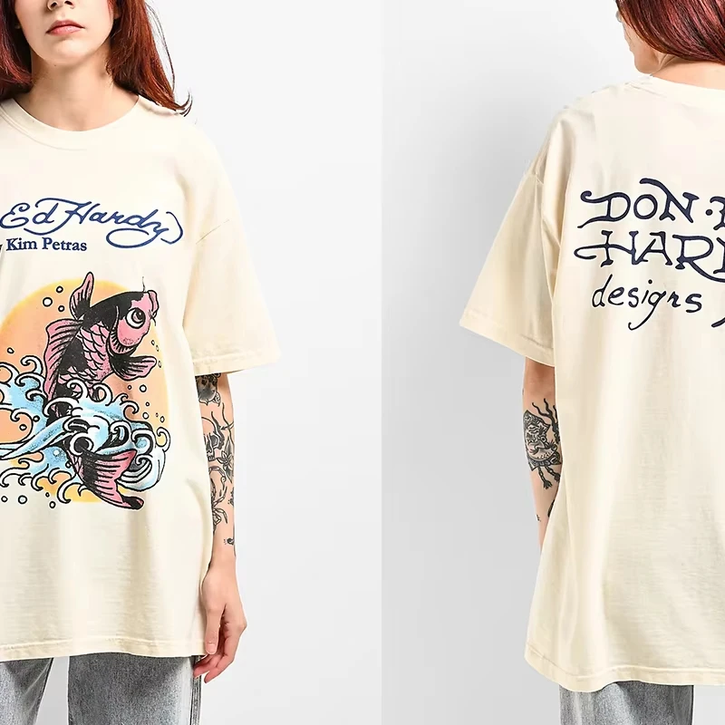 2026 new Mixed martial arts summer T-shirt - Women's summer casual crew-neck printed letter pattern sport streetwear
