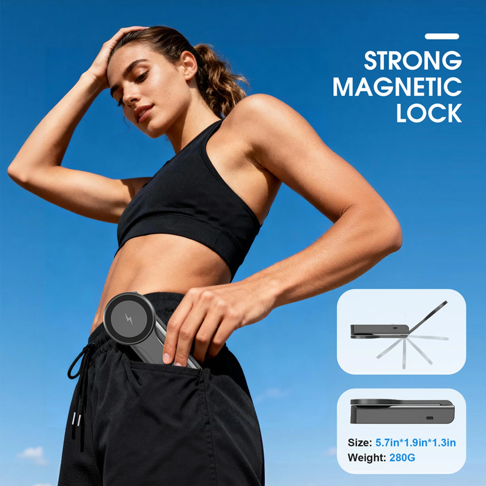 3-IN-1 15W Magnetic Wireless Fast Charger Foldable Phone Holder Tripod Stand 10000mAh Power Bank for iPhone 16 15 14 for MagSafe