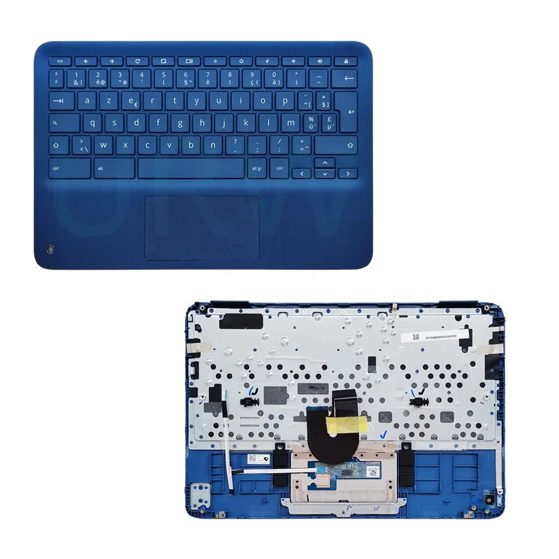 New Laptop Palmrest Top Case Keyboard Touch Pad For HP Chromebook X360 11 G3 Blue L82641-A41 BE