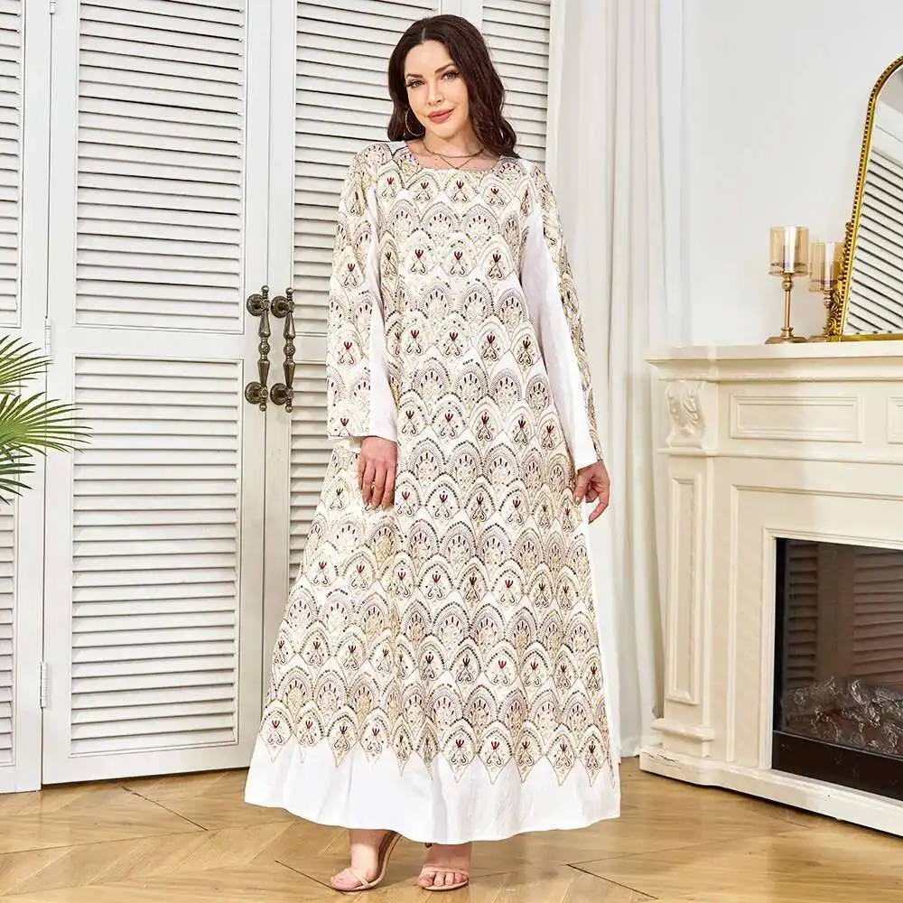 Robe เสื้อผ้าโรงงานใหม่ลูกปัดหลวมจี้ชุดดูไบชุดสตรี Robe Abaya Ramadan ดูไบหรูหราอิสลาม Elegant