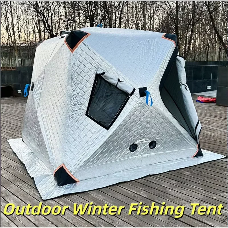 Extra-Large Ice Fishing Shelter - Windproof Insulated Winter Fishing Tent for Outdoor Cold Weather