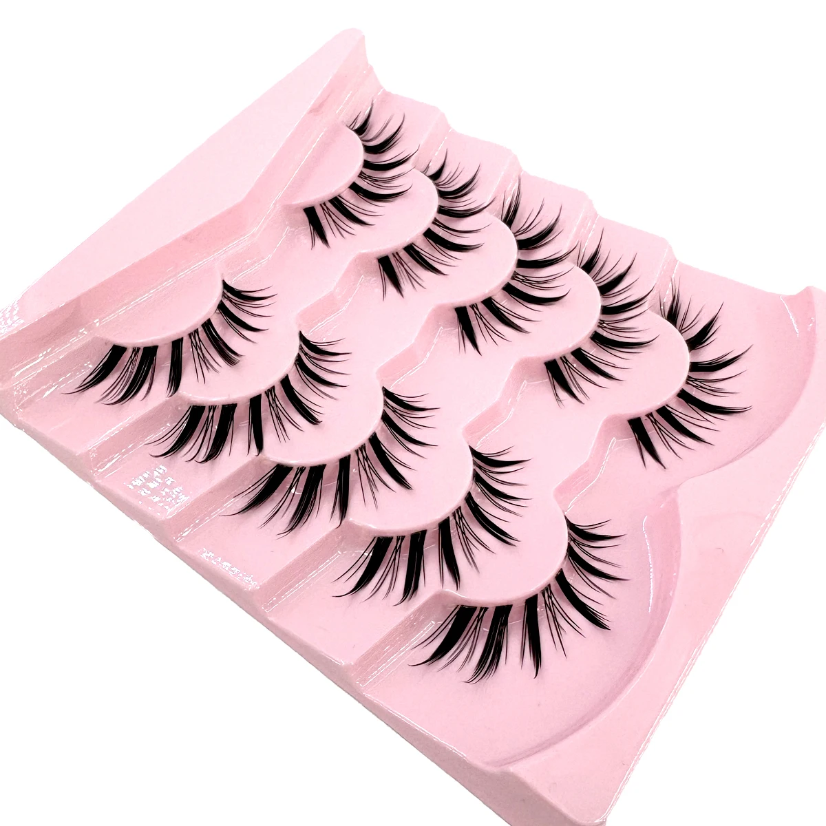 5 paia di ciglia finte in visone per giochi di ruolo anime, ciglia complete naturali, nastro trasparente, estensione ciglia morbide